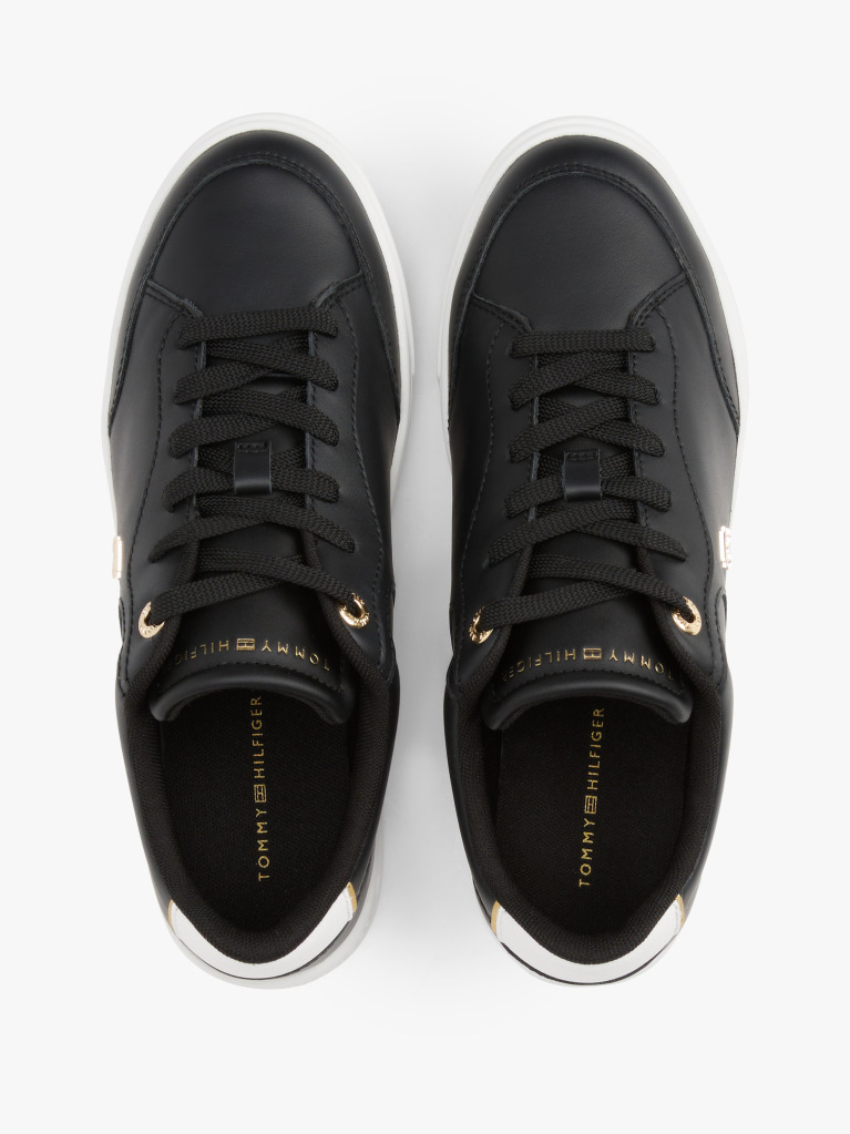 Μαύρο TH Monogram Δερμάτινα Sneakers  Γυναίκες