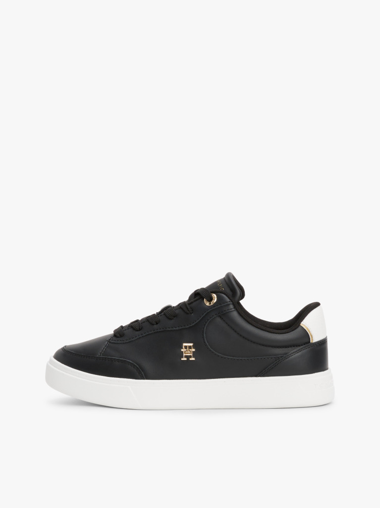 Μαύρο TH Monogram Δερμάτινα Sneakers  Γυναίκες
