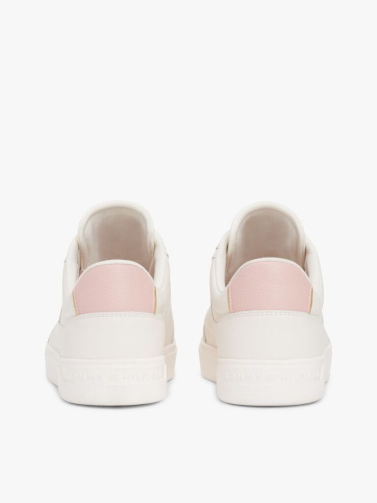 Άσπρο TH Monogram Δερμάτινα Sneakers  Γυναίκες