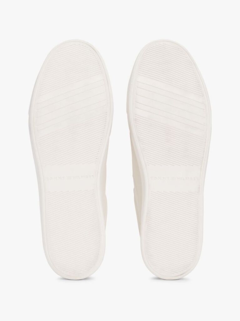 Άσπρο TH Monogram Δερμάτινα Sneakers  Γυναίκες