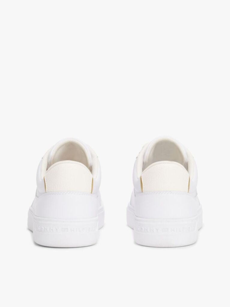 Άσπρο TH Monogram Δερμάτινα Sneakers  Γυναίκες