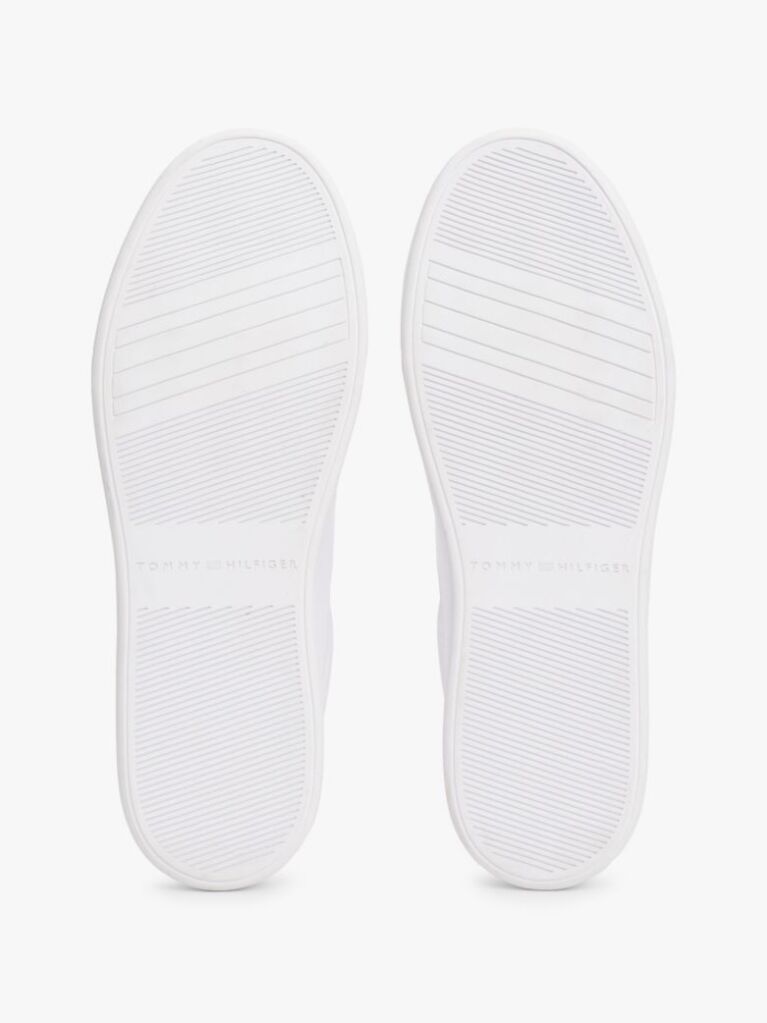 Άσπρο TH Monogram Δερμάτινα Sneakers  Γυναίκες