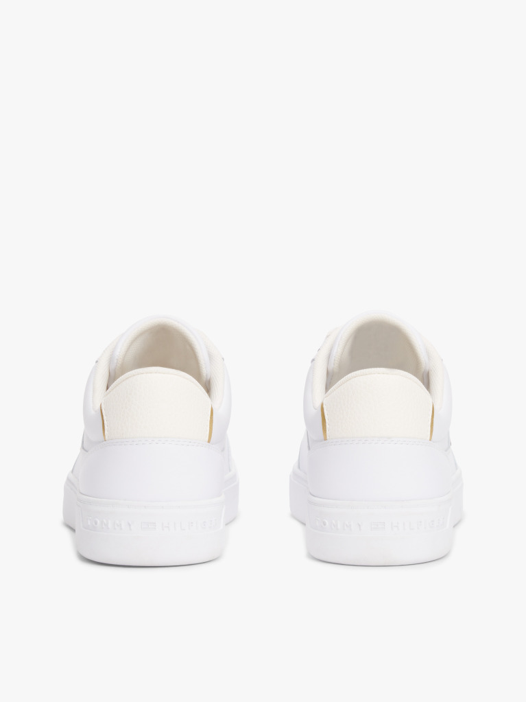 Άσπρο TH Monogram Δερμάτινα Sneakers  Γυναίκες