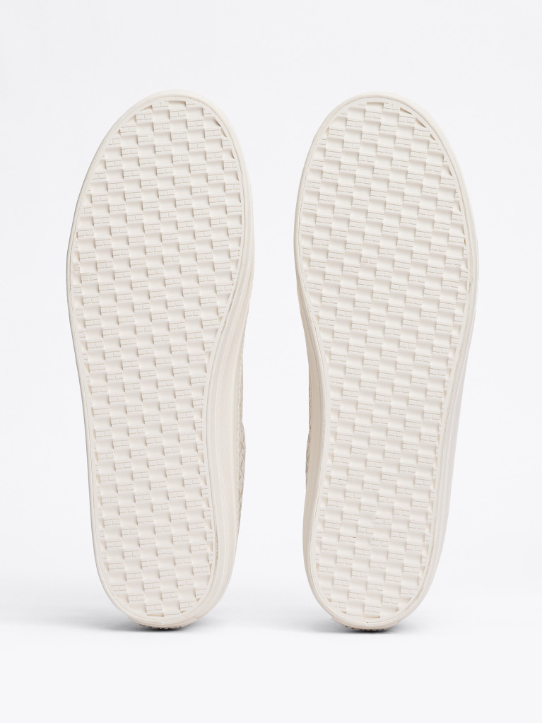 Μπεζ TH Monogram Δερμάτινα Sneakers Με Πάτο Flatform  Γυναίκες