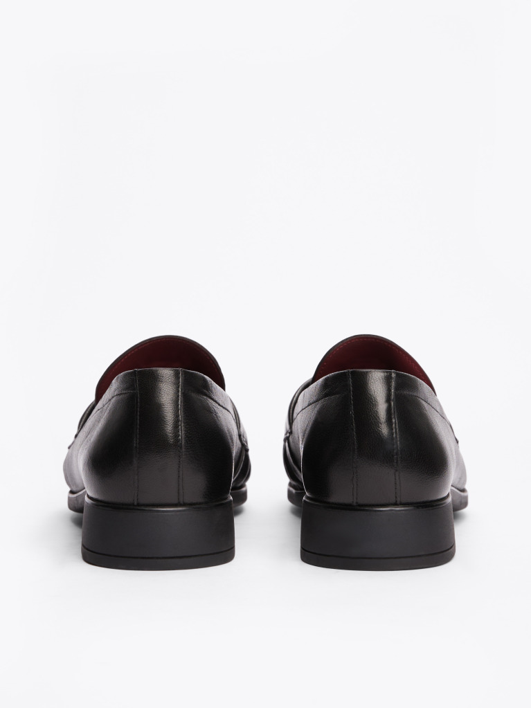 Μαύρο TH Monogram Δερμάτινα Loafers  Γυναίκες
