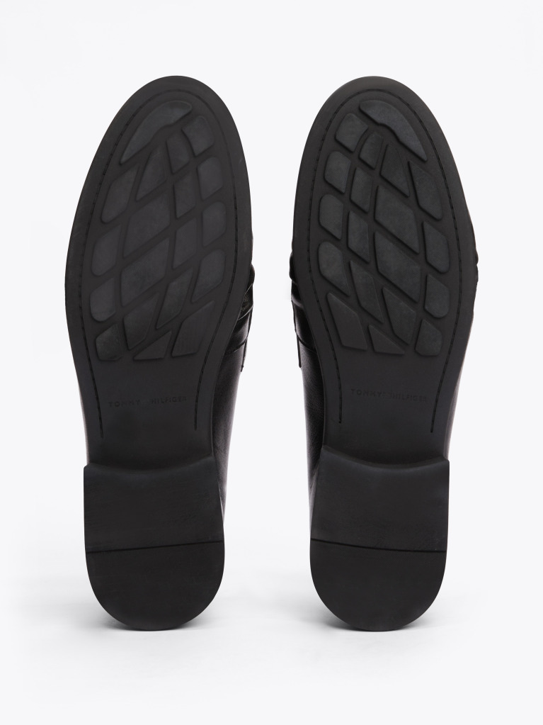 Μαύρο TH Monogram Δερμάτινα Loafers  Γυναίκες