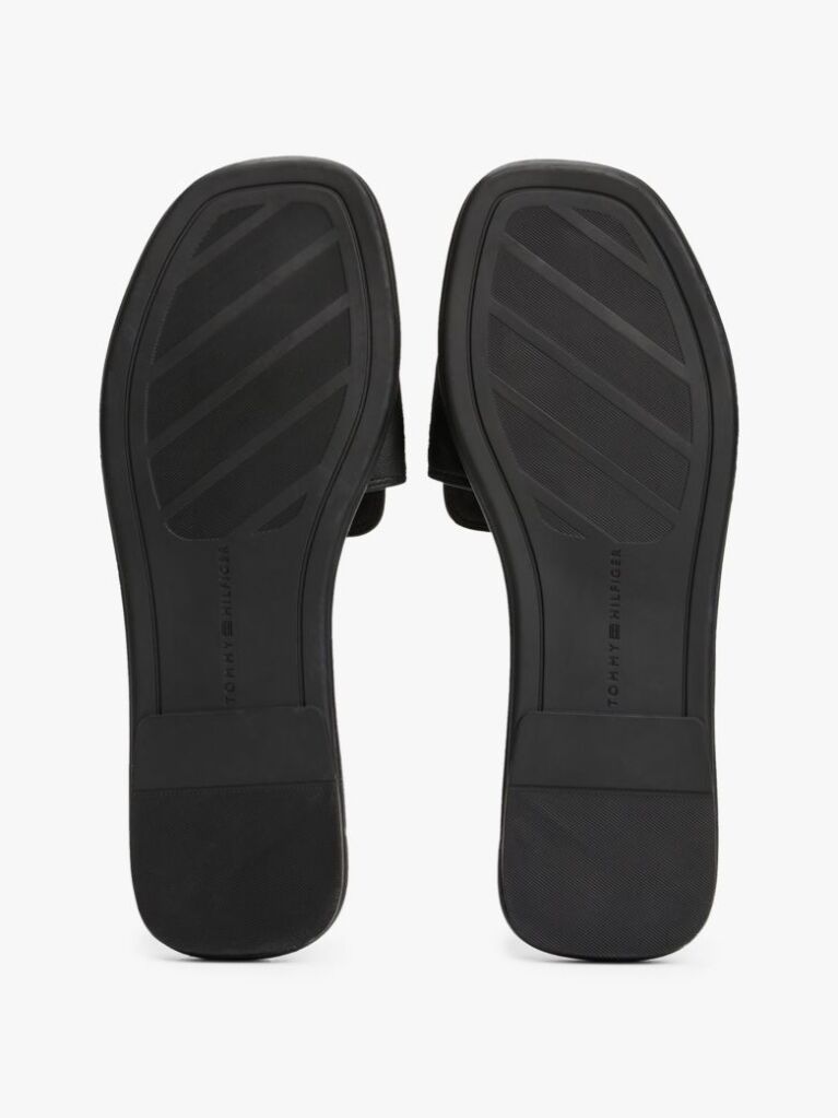 Black Leather Horsebit Mules  Women