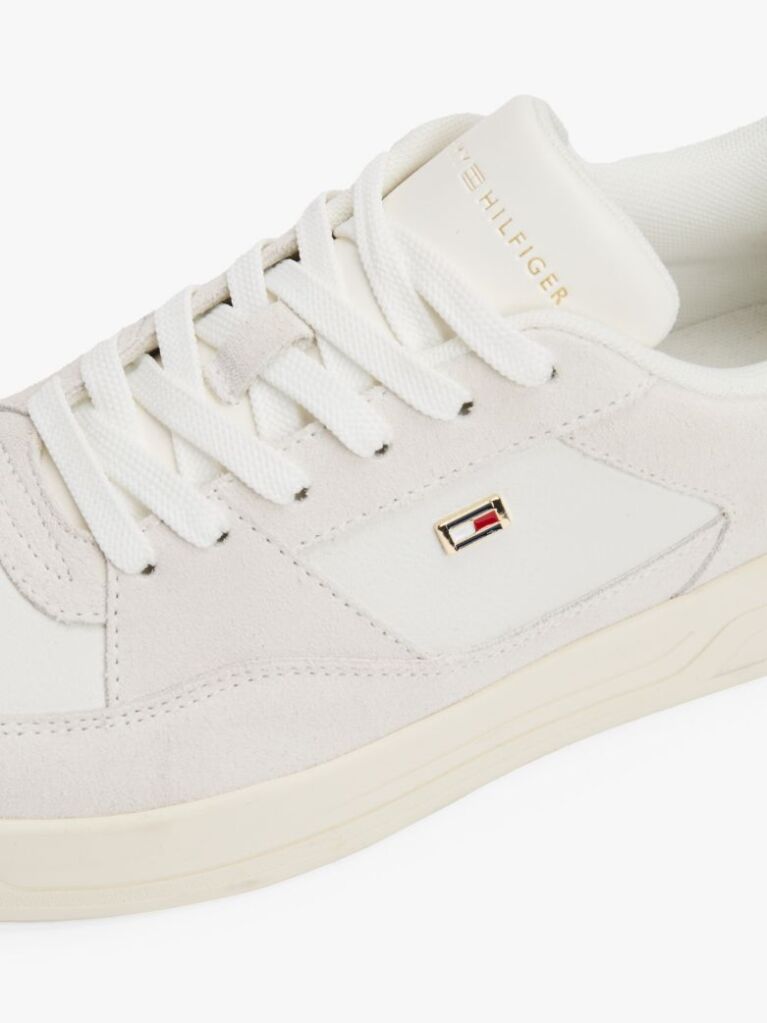 Beige Mixed Texture Basketball Trainers  Women