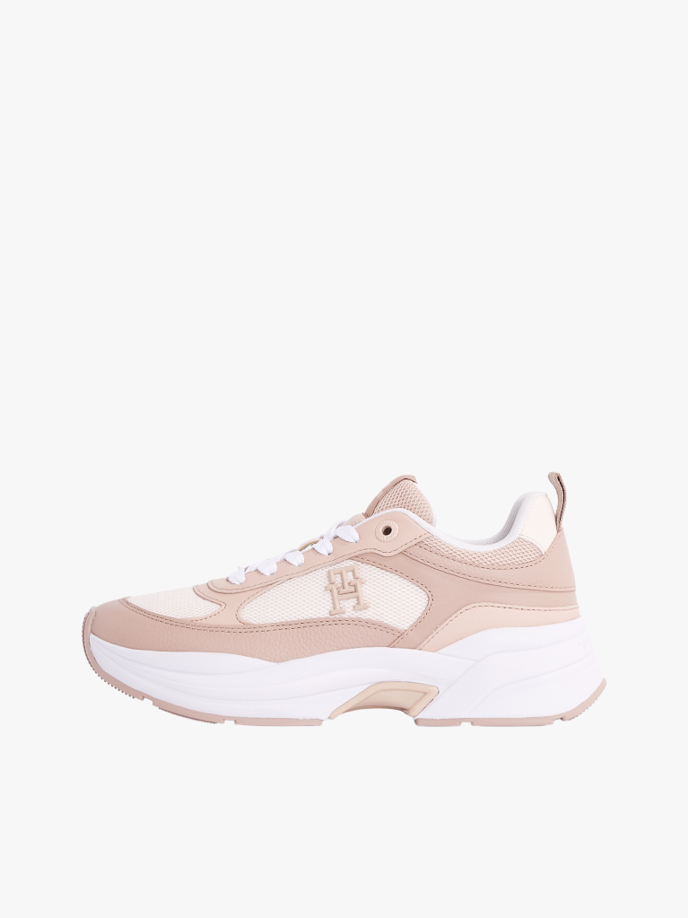 Multi Leather Mixed Texture Chunky Trainers  Women