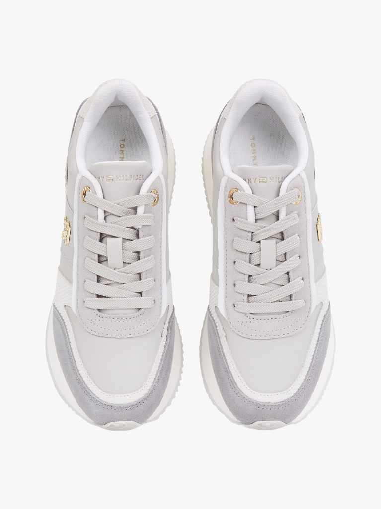 Multi Δερμάτινα Sneakers Με Μεταλλικό Πάνελ  Γυναίκες