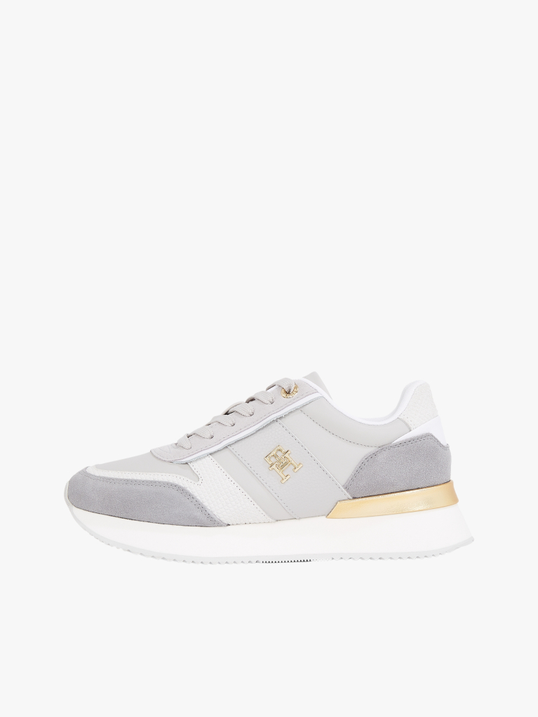 Multi Δερμάτινα Sneakers Με Μεταλλικό Πάνελ  Γυναίκες