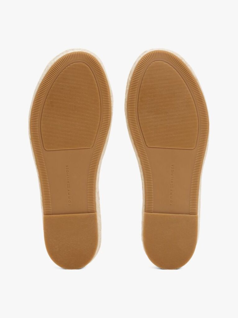 Brown Leather Embossed Espadrilles  Women