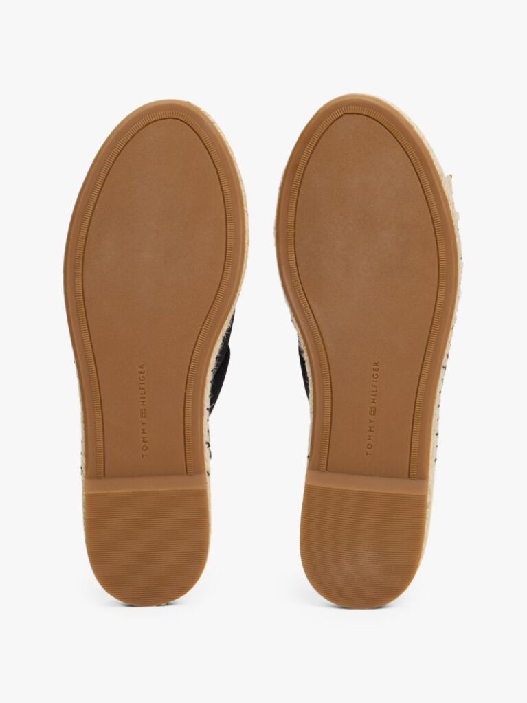 Black Satin Espadrille Mules  Women