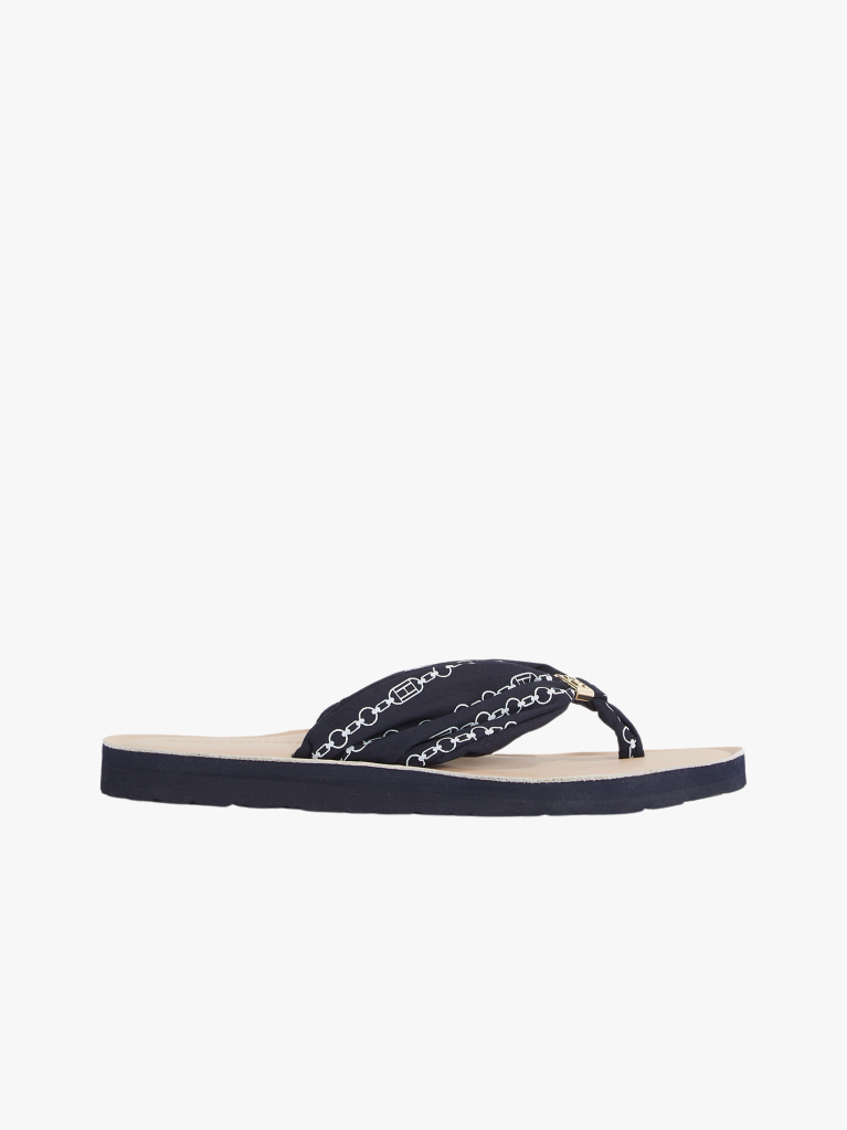 Blue Elevated Monogram Plaque Flip-Flops  Women