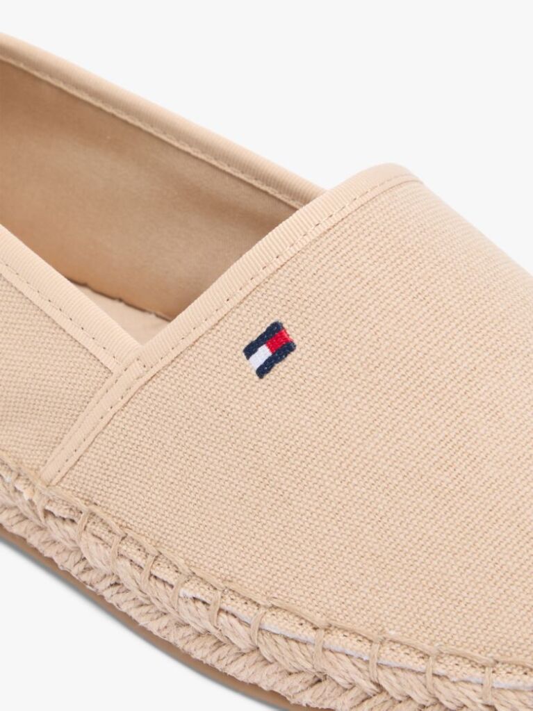 Beige Flag Embroidery Canvas Espadrilles  Women