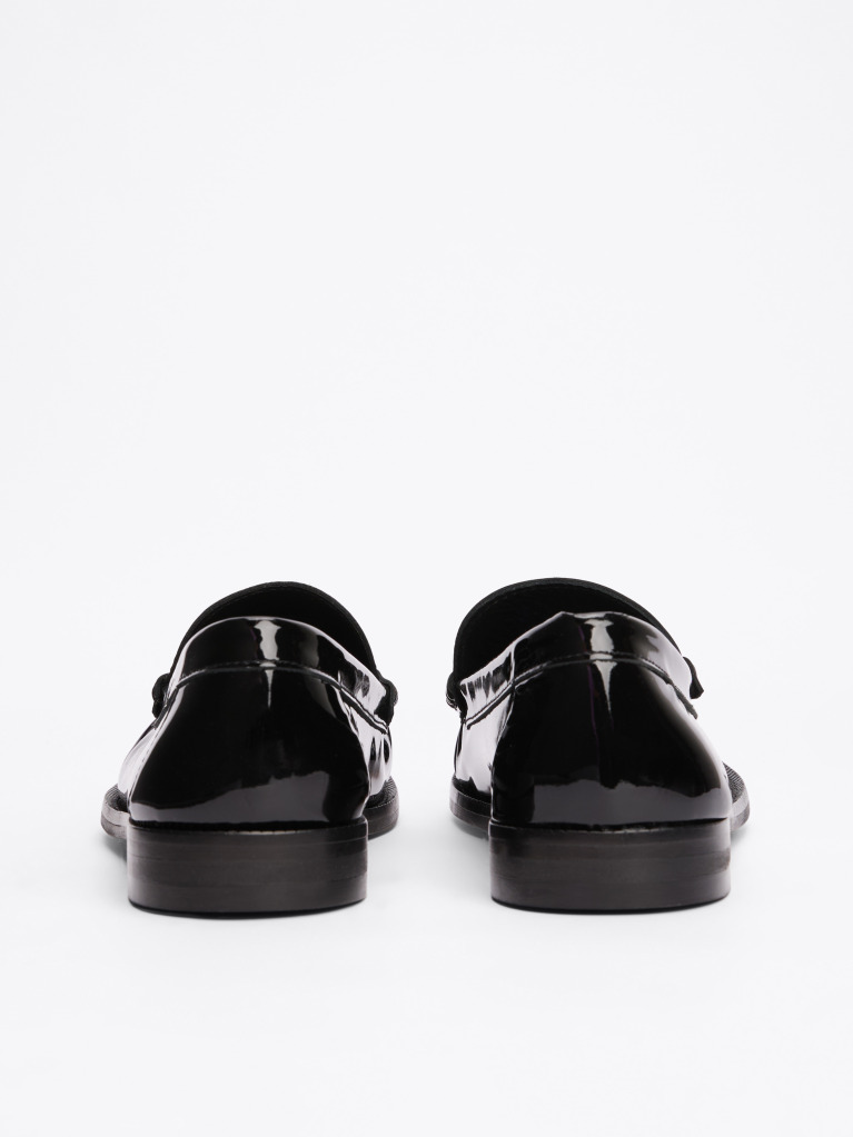 Μαύρο Δερμάτινα Loafers  Γυναίκες