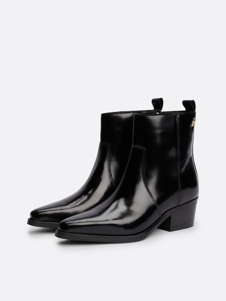 Black Leather Cowboy Boots  Women