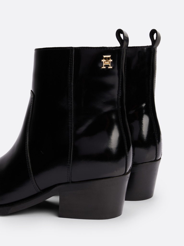 Black Leather Cowboy Boots  Women