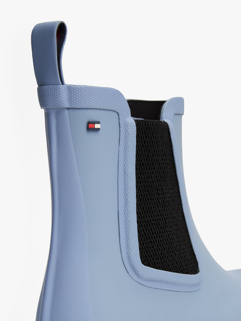 Blue Rubberised Flag Cleat Rain Boots  Women