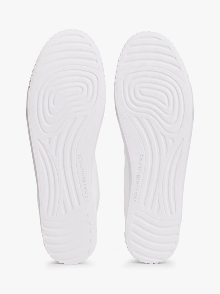 White Canvas Flag Embroidery Trainers  Women