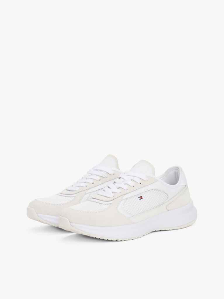 Άσπρο Sneakers Με Μίξη Υφών  Γυναίκες