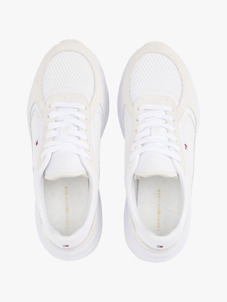 Άσπρο Sneakers Με Μίξη Υφών  Γυναίκες