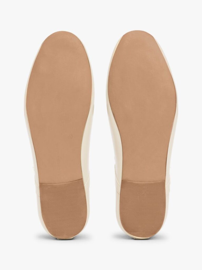 Beige Leather Mary Jane Ballerinas  Women