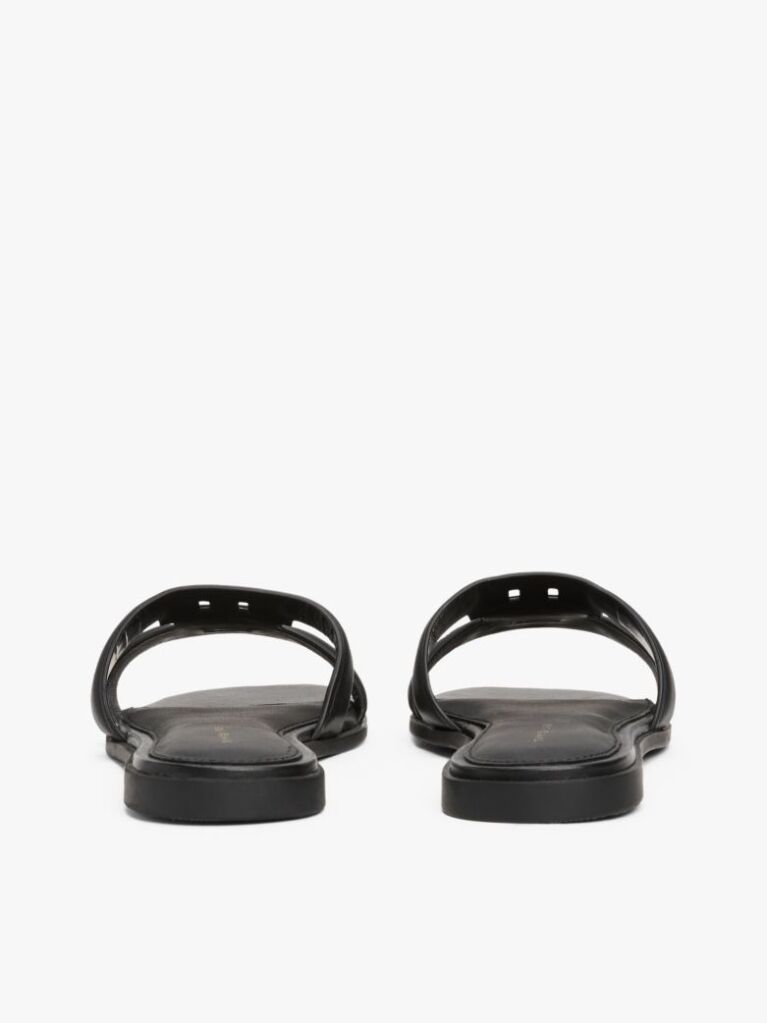 Black Leather TH Monogram Mules  Women