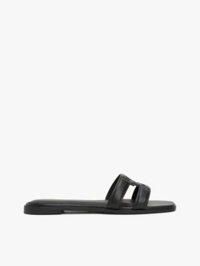 Black Leather TH Monogram Mules  Women