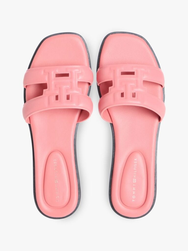 Pink Leather TH Monogram Mules  Women