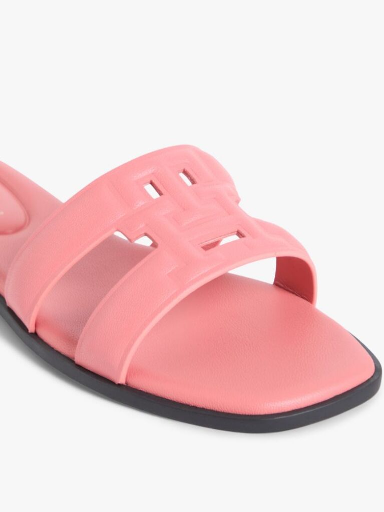 Pink Leather TH Monogram Mules  Women