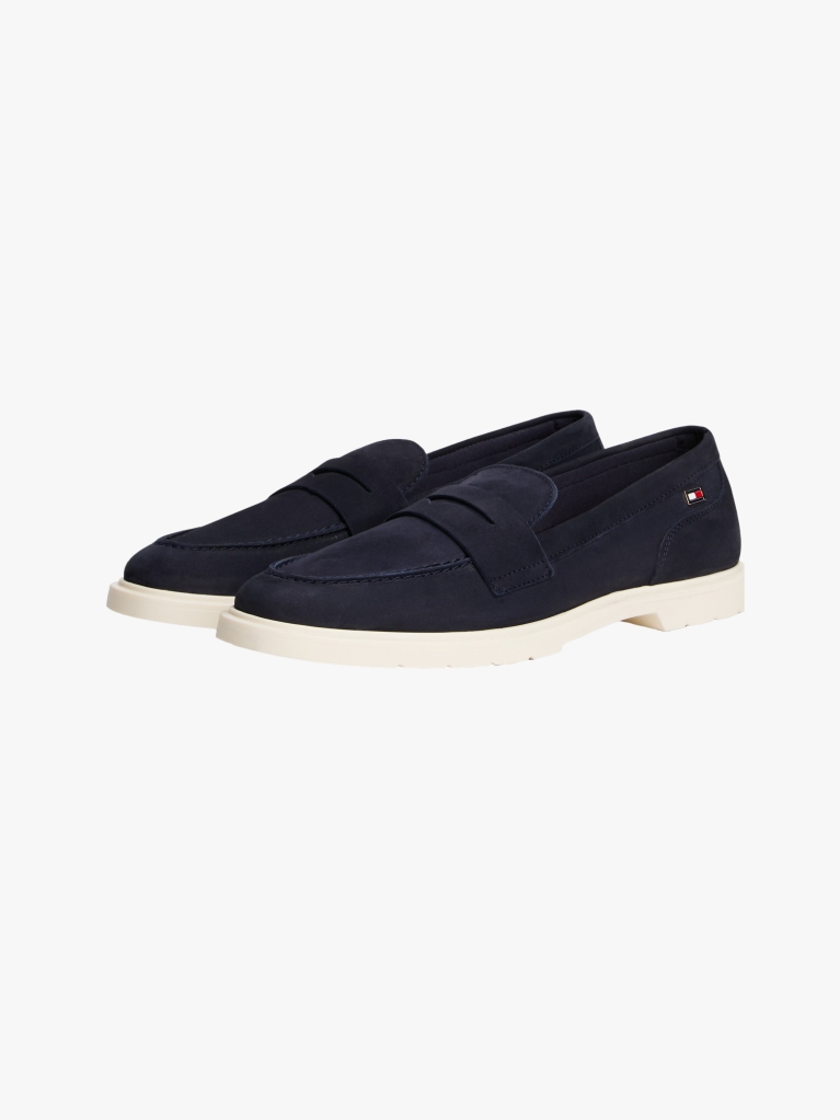 Μπλε Δερμάτινα Loafers Με Σημαιάκι  Γυναίκες