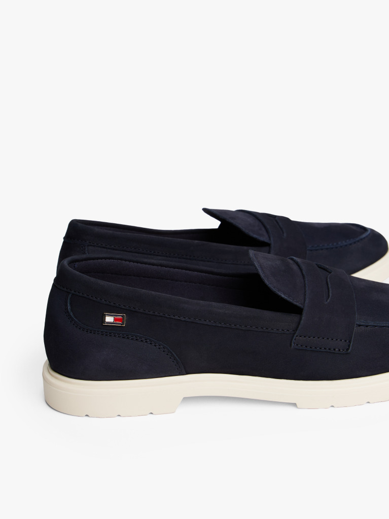 Μπλε Δερμάτινα Loafers Με Σημαιάκι  Γυναίκες