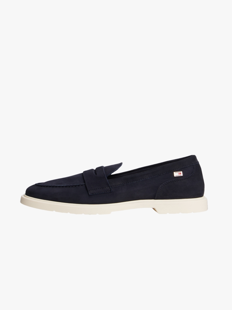 Μπλε Δερμάτινα Loafers Με Σημαιάκι  Γυναίκες