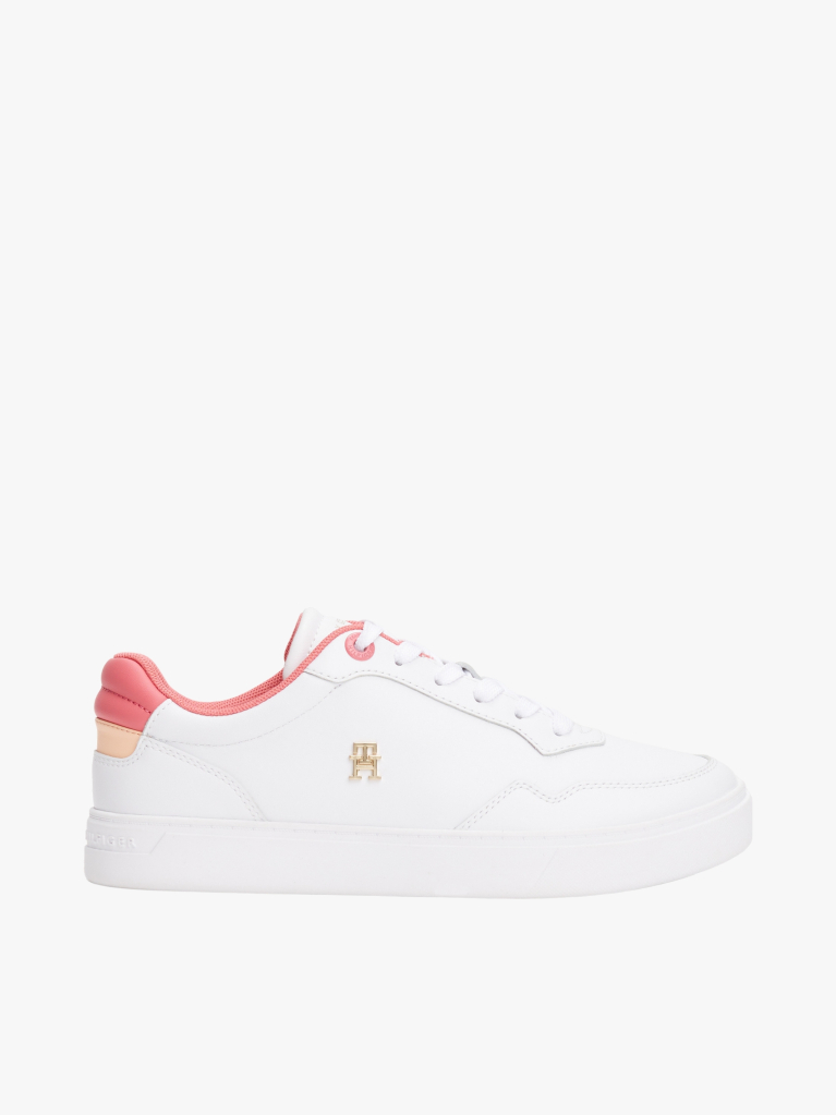 White Leather Colour Pop Court Trainers  Women