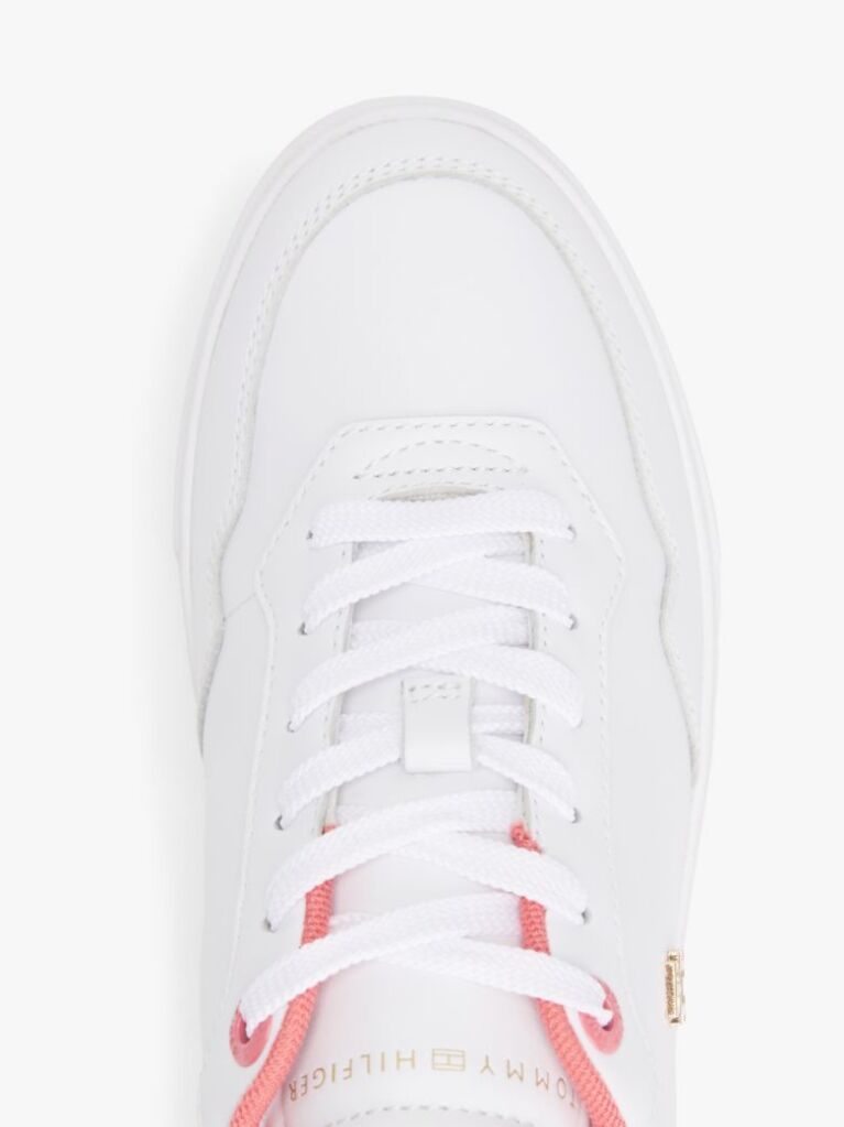 White Leather Colour Pop Court Trainers  Women