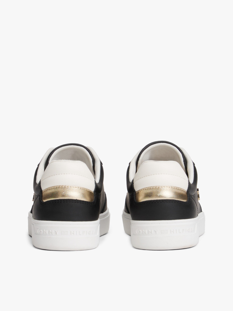 Μαύρο Δερμάτινα Sneakers Με Colour-Pop Λεπτομέρειες  Γυναίκες
