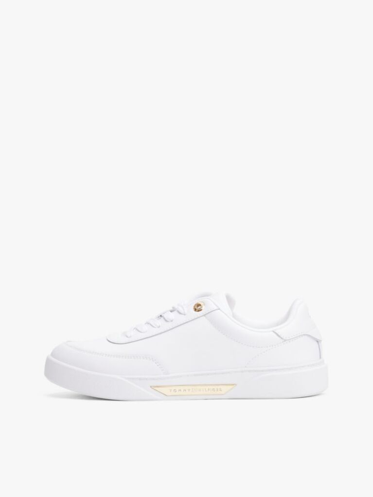 Άσπρο Δερμάτινα Sneakers Με Χρυσές Λεπτομέρειες  Γυναίκες