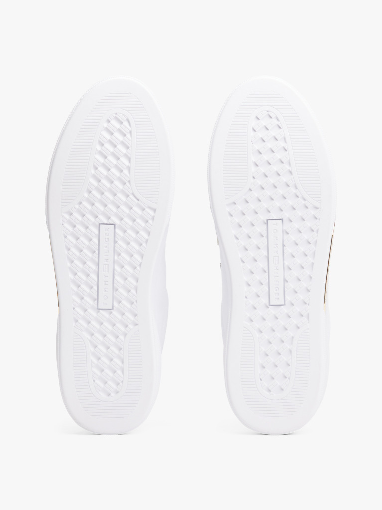Άσπρο Δερμάτινα Sneakers Με Χρυσές Λεπτομέρειες  Γυναίκες