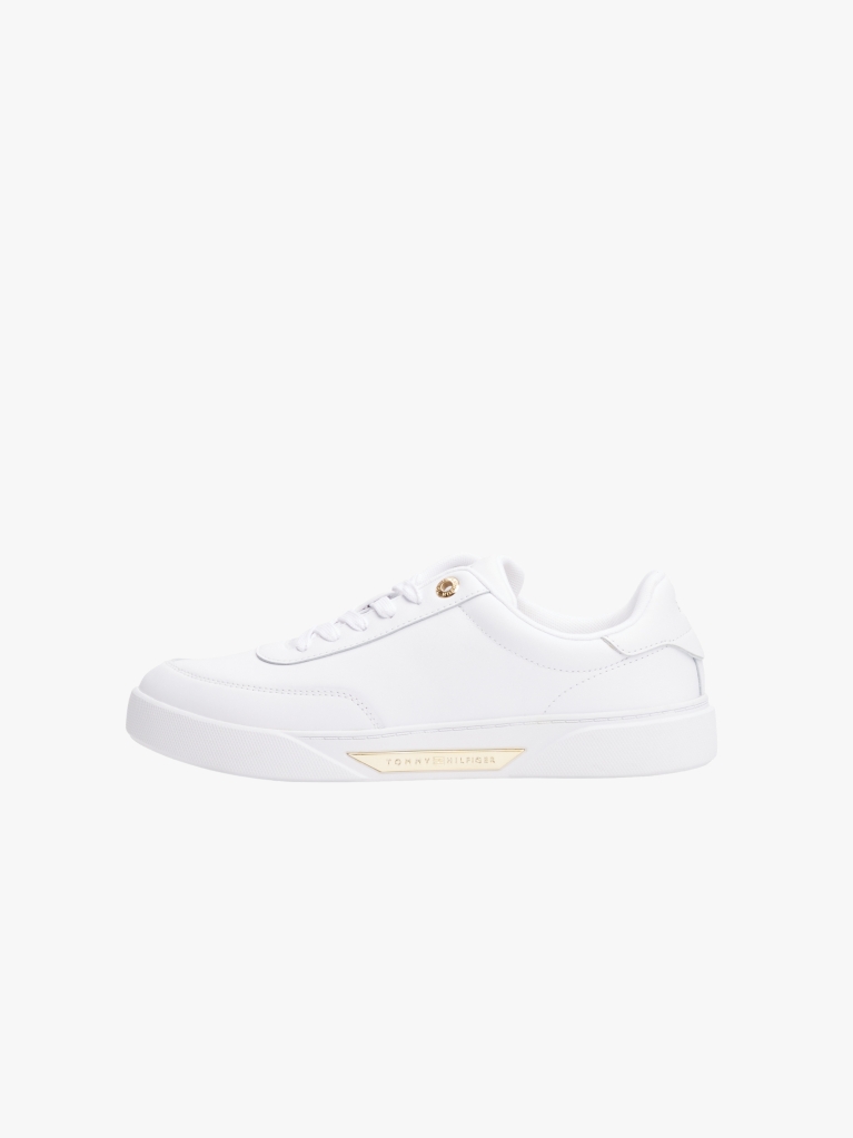 Άσπρο Δερμάτινα Sneakers Με Χρυσές Λεπτομέρειες  Γυναίκες