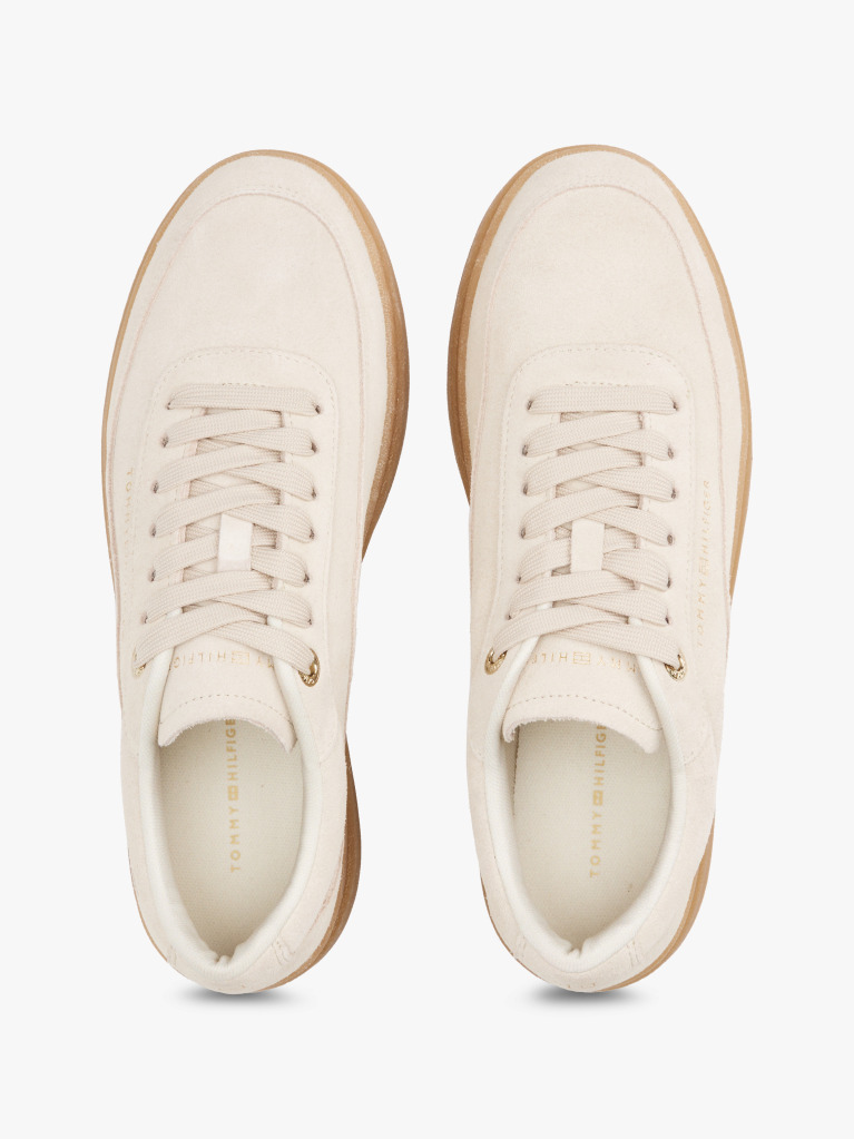 Μπεζ Σουέτ Sneakers Με Ανάγλυφες Λεπτομέρειες  Γυναίκες
