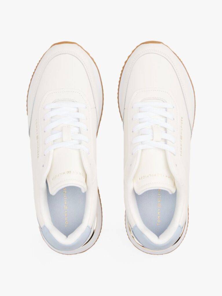 Multi Leather Gold-Tone Trim Fine Cleat Trainers  Women