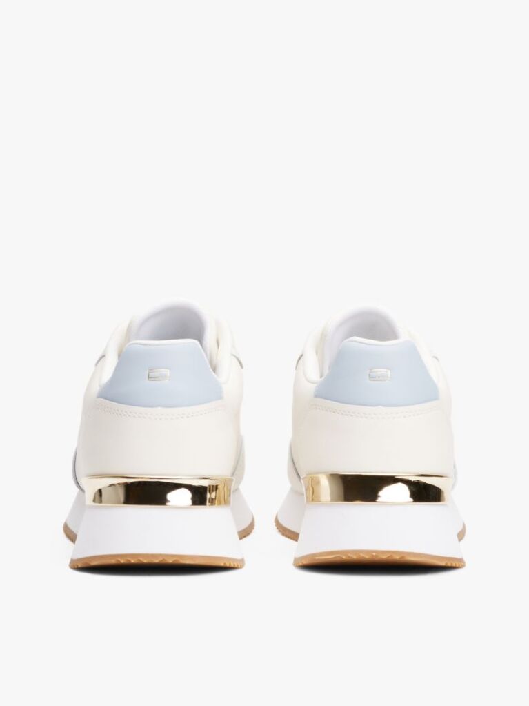 Multi Leather Gold-Tone Trim Fine Cleat Trainers  Women