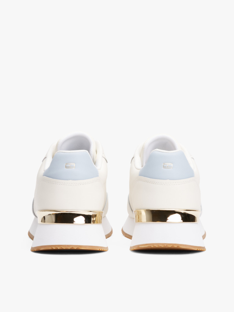 Multi Leather Gold-Tone Trim Fine Cleat Trainers  Women