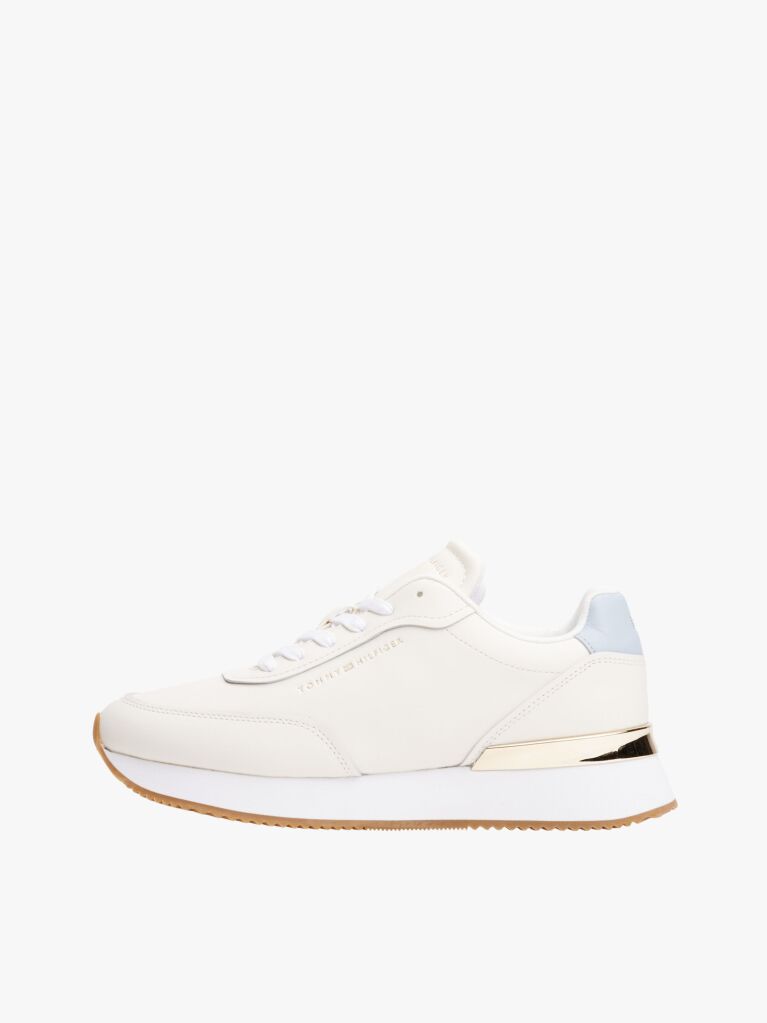 Multi Leather Gold-Tone Trim Fine Cleat Trainers  Women