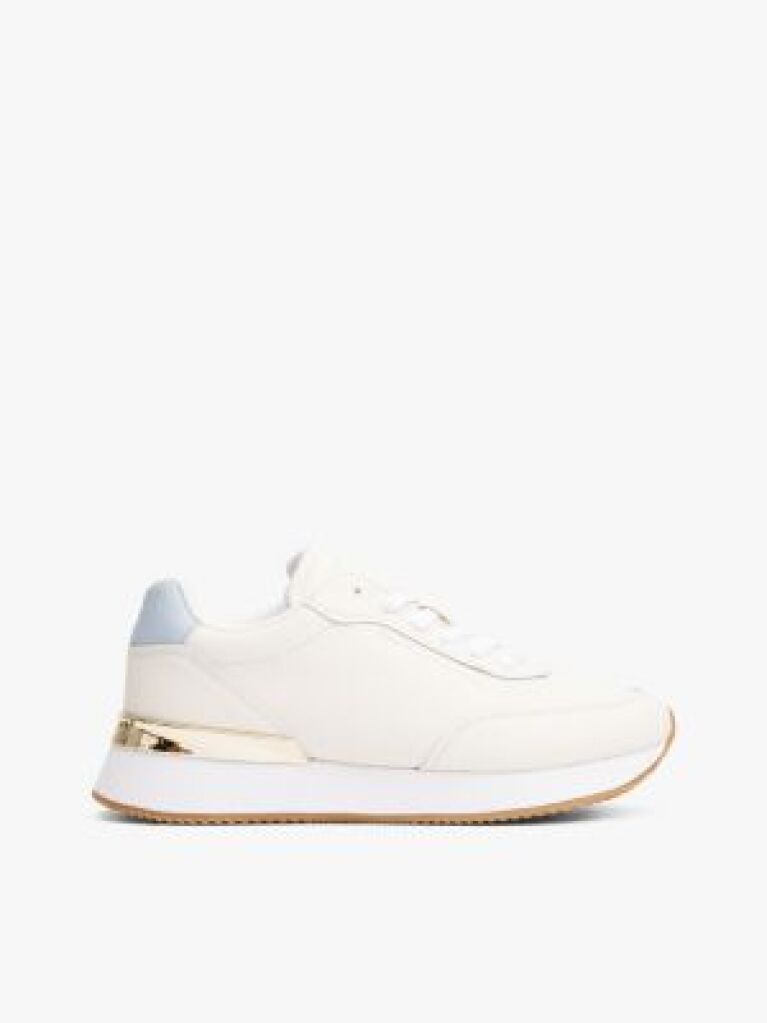 Multi Leather Gold-Tone Trim Fine Cleat Trainers  Women