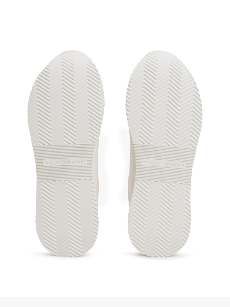 White Leather Gold-Tone Trim Fine Cleat Trainers  Women