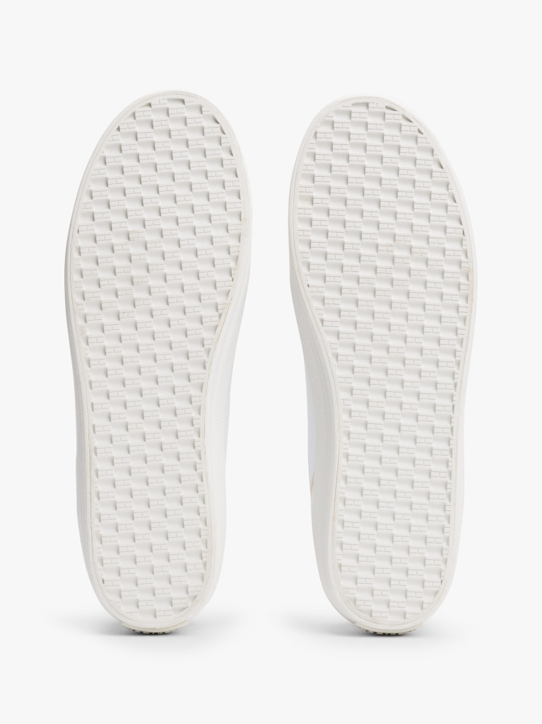 Άσπρο Δερμάτινα Sneakers Με Μεταλλικό Πάνελ  Γυναίκες