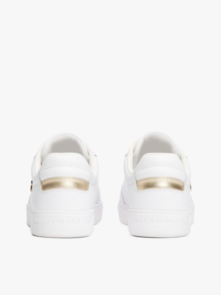Άσπρο TH Monogram Δερμάτινα Sneakers  Γυναίκες