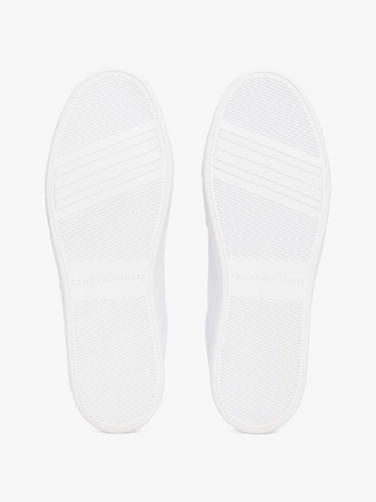Άσπρο TH Monogram Δερμάτινα Sneakers  Γυναίκες